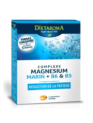 Image de Complexe Magnésium Marin Plus B6 et B5 - Fatigue 60 capsules - Dietaroma depuis PrestaBlog