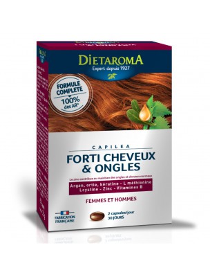 Image de Capiléa Forti Cheveux et Ongles - Vitamines 60 capsules - Dietaroma via Solaray Hair Nutrients - Cheveux 60 capsules