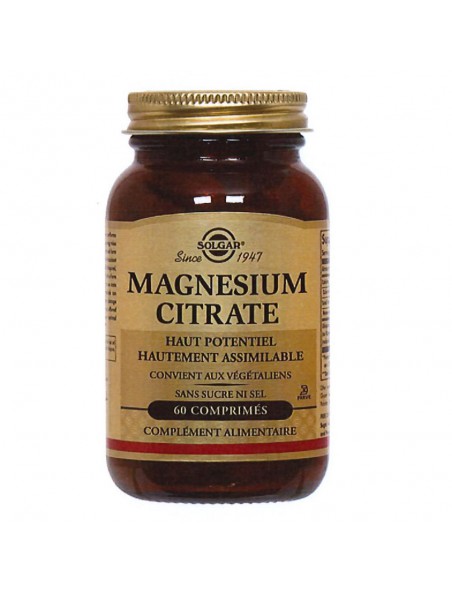 Magnésium Citrate - Stress et Fatigue 60 gélules - Solgar Magnésium Citrate - Stress et Fatigue 60 gélules - Solgar