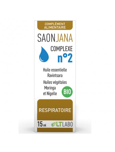 Saonjana Complexe n°2 Bio - Respiration 15 ml - LT Labo Saonjana Complexe n°2 Bio - Respiration 15 ml - LT Labo