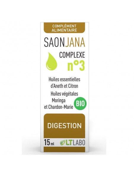 Saonjana Complexe n°3 Bio - Digestion 15 ml - LT Labo Saonjana Complexe n°3 Bio - Digestion 15 ml - LT Labo