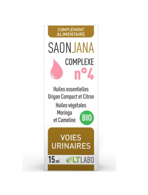 Image de Saonjana Complexe n°4 Bio - Voies urinaires 15 ml - LT Labo depuis Huiles Essentielles Mélangées: Mélange Naturel pour Votre Bien-être