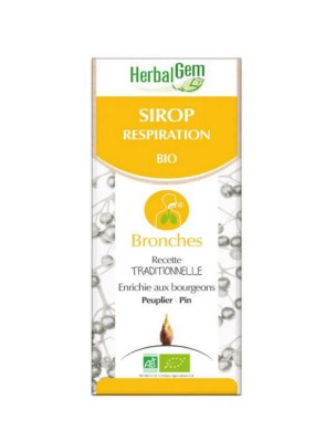 Image de Sirop pour la respiration Bio - Respirez librement 250 ml - Herbalgem via Acheter Profonde respiration - Voies respiratoires 17 sachets - Yogi