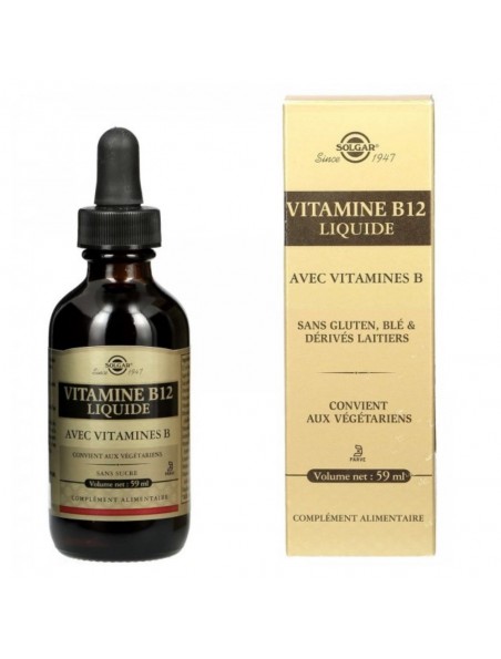 Image principale de Vitamine B12 Liquide avec Vitamines B - Tonus 59 ml - Solgar