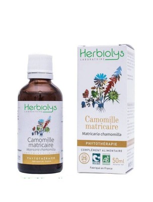 Image de Camomille Matricaire Bio - Digestion Teinture-mère Matricaria chamomilla 50 ml - Herbiolys via Camomille allemande Bio - Tisane 100g