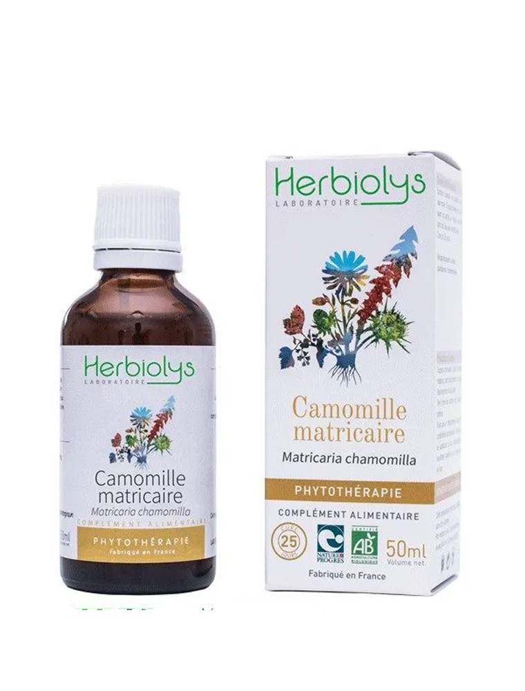 Image principale de la modale pour Camomille Matricaire Bio - Digestion Teinture-mère Matricaria chamomilla 50 ml - Herbiolys