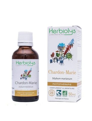 Image de Chardon-Marie Bio - Foie et Vésicule Teinture-mère Silybum marianum 50 ml - Herbiolys via Macérât bio sans alcool Bouleau Verruqueux - Articulation et Purification