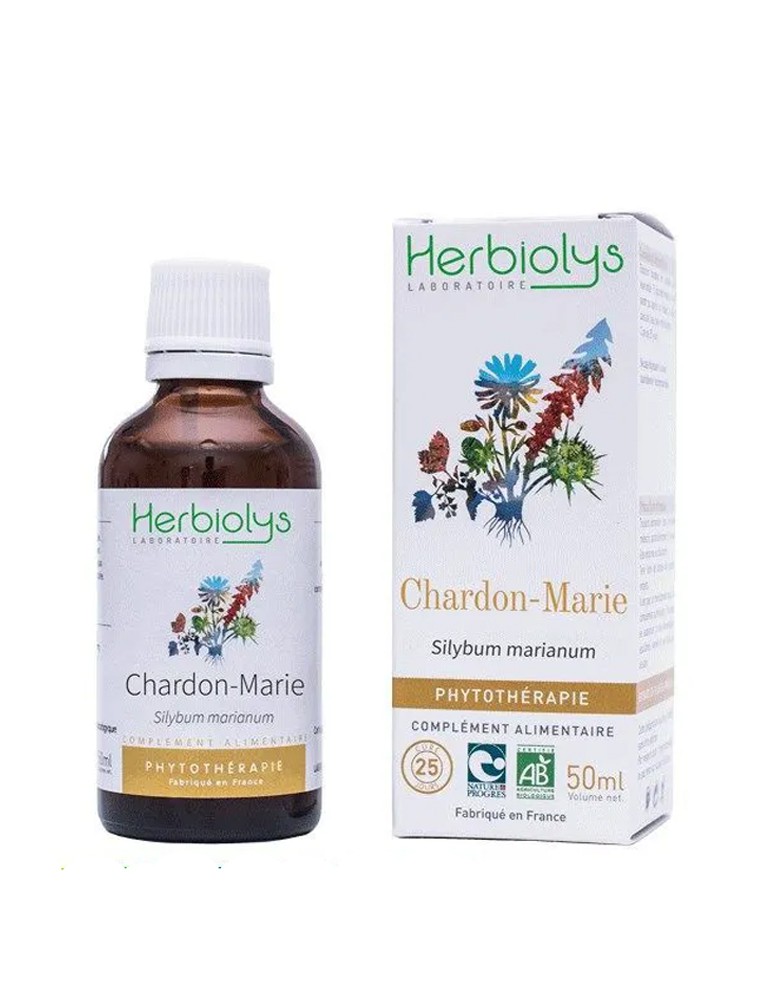 Image principale de la modale pour Chardon-Marie Bio - Foie et Vésicule Teinture-mère Silybum marianum 50 ml - Herbiolys