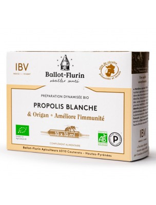 Image de Préparation dynamisée Propolis Blanche et Origan Bio - Immunité 10 ampoules de 10 ml - Ballot-Flurin depuis Achetez de la Propolis pour renforcer votre système immunitaire