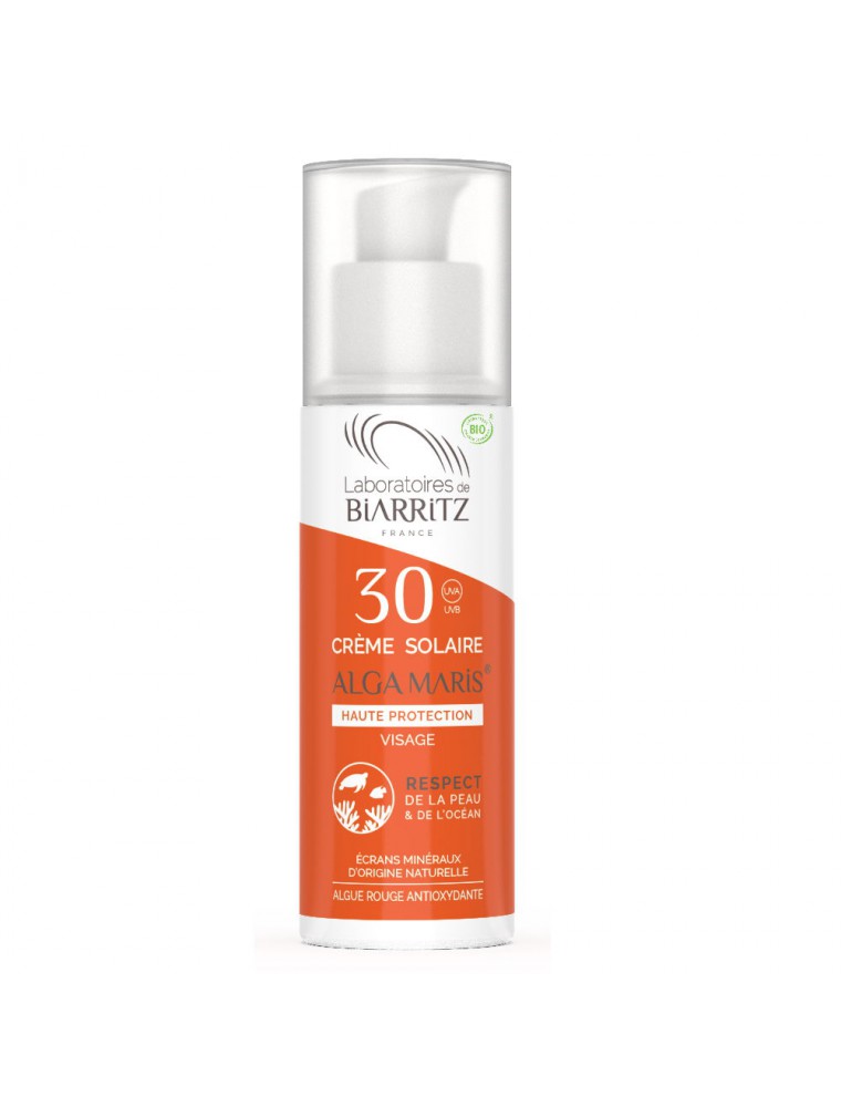Image principale de la modale pour Crème Solaire Visage SPF30 Bio - Soin du visage 50 ml - Les Laboratoires de Biarritz