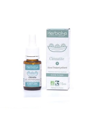 Image de Clematis Clematis n°9 - Organic dreamer with flowers of Bach 15 ml - Herbiolys depuis Lack of interest in the present