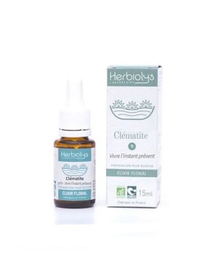 Image de Clematis Clématite n°9 - Rêveur Bio aux fleurs de Bach 15 ml - Herbiolys depuis Achetez vos Fleurs de Bach en ligne dès maintenant !
