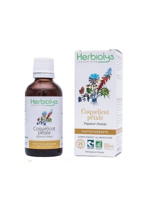 Image de Coquelicot pétale Bio - Teinture-mère 50 ml - Herbiolys via Coquelicot Bio - Tisane apaisante