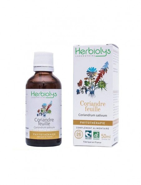 Coriandre feuilles Bio - Digestion et Métaux lourds Teinture-mère Coriandrum sativum 50 ml - Herbiolys