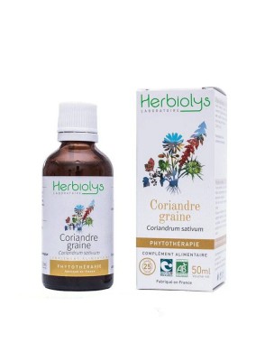 Image de Coriandre graines Bio - Digestion Teinture-mère Coriandrum sativum 50 ml - Herbiolys via Fenouil Bio - Ballonnements et Ventre plat Teinture-mère 50 ml - Herbiolys