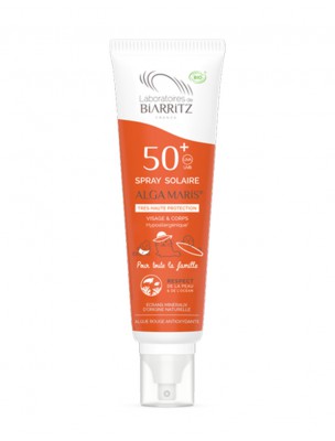 Image de Organic Family Sun Spray SPF50 - Face and body care 150 ml - Les Laboratoires de Biarritz depuis Suncare to prevent, protect and moisturize your skin