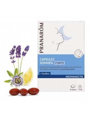 Image de Aromanoctis Sommeil Forte Bio - Sleep and Relaxation 30 capsules of essential oils Pranarôm depuis Synergies of essential oils to promote sleep