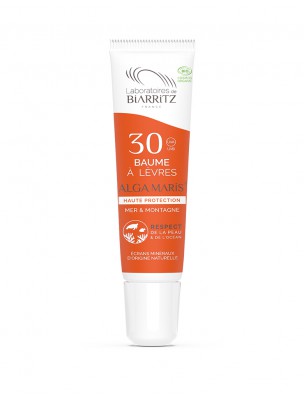 Image de Baume à Lèvres SPF30 Mer et Montagne Bio - Soin 15 ml - Les Laboratoires de Biarritz depuis Soins solaires pour prévenir, protéger et hydrater votre peau