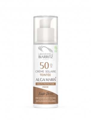 Image de Crème Solaire Visage Teintée SPF50 Bio - Dorée 50 ml - Les Laboratoires de Biarritz depuis Soins solaires pour prévenir, protéger et hydrater votre peau
