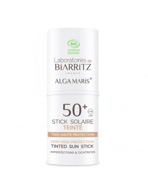 Image de Stick Solaire Teinté SPF50 Bio - Imperfections et Cicatrices 9g - Les Laboratoires de Biarritz via Calendula Bio - Pranarôm