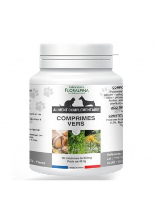 Répuls'vers - Antiparasitaire Chiens et Chats 60 comprimés - Floralpina