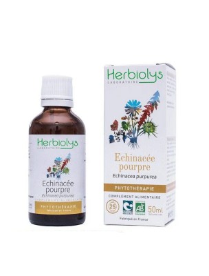 Image de Echinacée pourpre Bio - Défenses immunitaires Teinture-mère Echinacea purpurea 50 ml - Herbiolys depuis Ecomer - Fortifiant et Stimulant 120 capsules - Nutrilys