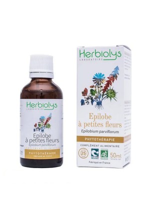 Image de Epilobe à petites fleurs Bio - Prostate Teinture-mère Epilobium parviflorum 50 ml - Herbiolys via Epilobe à petites fleurs Bio - 100g coupées