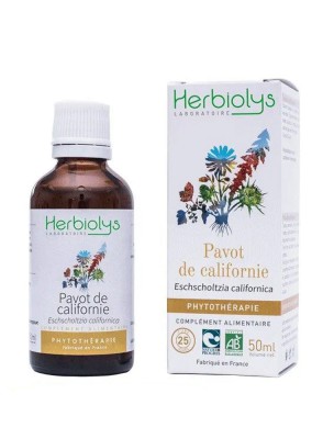 Image de Pavot de Californie (Eschscholtzia) Bio - Teinture-mère d'Eschscholtzia californica 50 ml - Herbiolys via Sirop pour le Sommeil Bio - Dodo avec mon amie la lune 125g - Ballot-Flurin