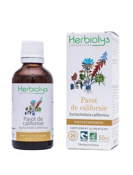 Image principale de Pavot de Californie (Eschscholtzia) Bio - Teinture-mère d'Eschscholtzia californica 50 ml - Herbiolys