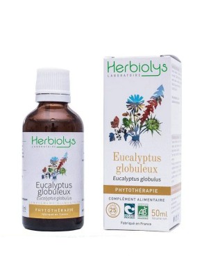 Image de Eucalyptus Bio - Voies respiratoires Teinture-mère Eucalyptus globulus 50 ml - Herbiolys via Eucalyptus globuleux Bio - 10 ml - Purasana