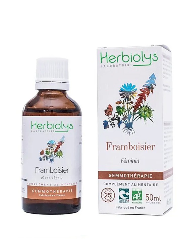 Image principale de la modale pour Framboisier Macérât de jeune pousse Bio - Femme 50 ml - Herbiolys