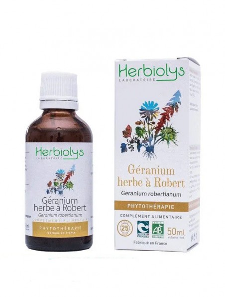 Image principale de Géranium Herbe à Robert Bio - Antiseptique Teinture-mère Geranium robertianum 50 ml - Herbiolys