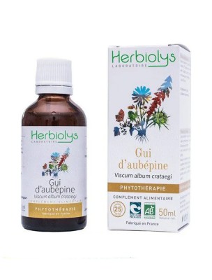 Image de Gui d'Aubépine Bio - Hypertension Teinture-mère Viscum album crataegi 50 ml - Herbiolys via Aubépine bourgeon Bio - Coeur et Détente - Herbalgem