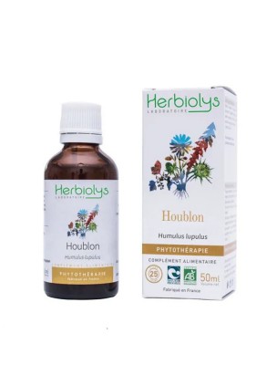 Image de Houblon Bio - Sommeil et Stress Teinture-mère Humulus lupulus 50 ml - Herbiolys via Pommier Macérat de bourgeons Bio - Alphagem