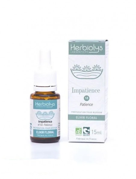 Achetez Impatiens Impatience n°18 - Indulgence et Tolérance Bio aux fleurs de Bach 15 ml - Herbiolys à l'herboristerie Louis Image principale de Impatiens Impatience n°18 - Indulgence et Tolérance Bio aux fleurs de Bach 15 ml - Herbiolys