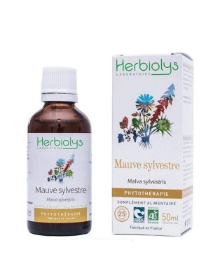 Image de Mauve Bio - Voies respiratoires Teinture-mère Malva sylvestris 50 ml - Herbiolys via Coquelicot Bio - Tisane apaisante
