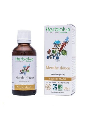 Image de Menthe douce Bio - Digestion Teinture-mère Mentha spicata 50 ml - Herbiolys depuis ▷▷ Teintures mères de plantes commençant par la lettre M
