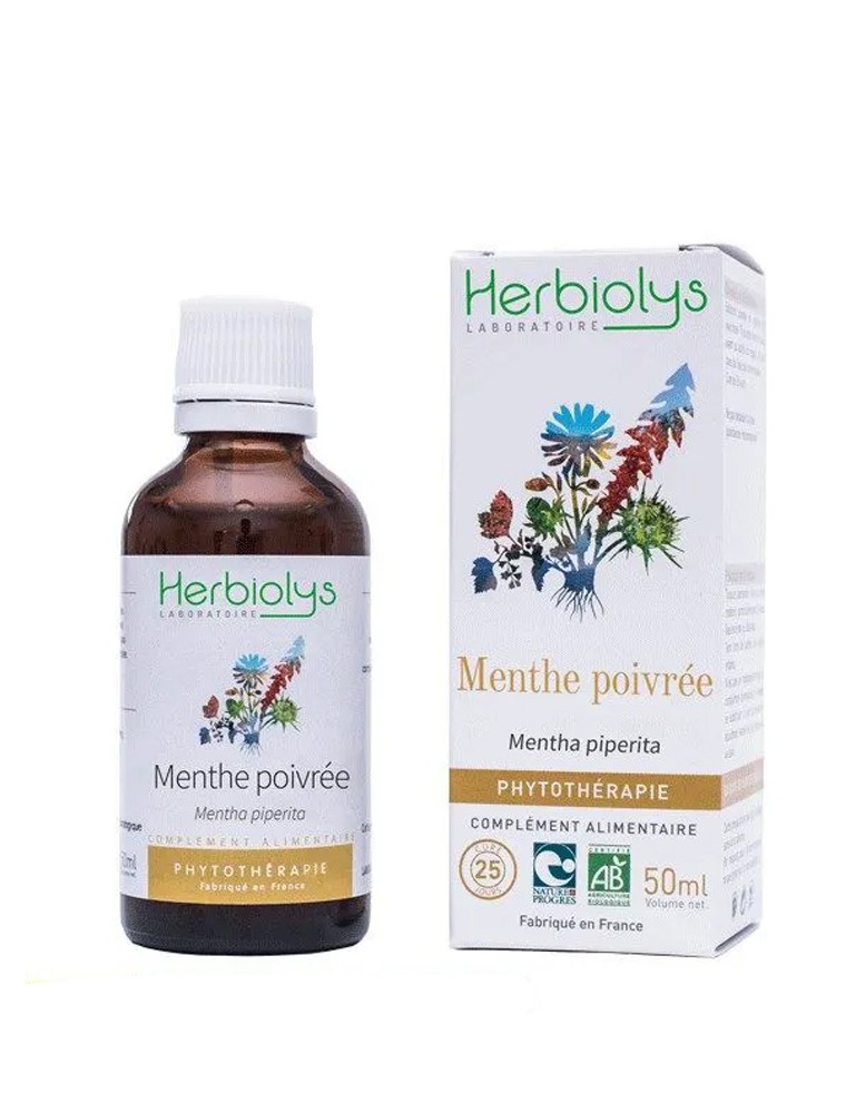 Menthe poivrée Bio - Digestion Teinture-mère Mentha piperita 50 ml - Herbiolys