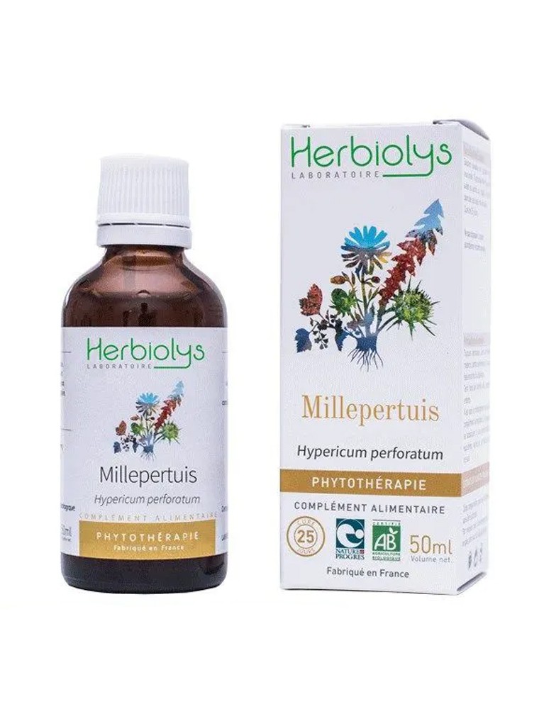 Image principale de la modale pour Millepertuis perforé Bio - Dépression et Insomnie Teinture-mère Hypericum perforatum 50 ml - Herbiolys