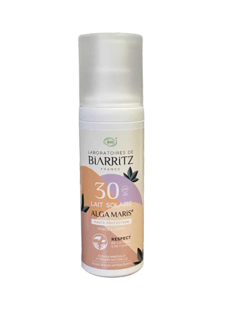 Image principale de la modale pour Lait Solaire Visage SPF30 Bio - Soin du visage 100 ml - Les Laboratoires de Biarritz