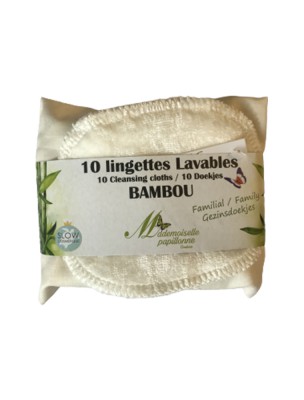 Image de Family Wipes - Bamboo Sponge 10 washable wipes - Mademoiselle Papillonne depuis Washable wipes 0 waste