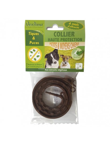 Collier Tiques et Puces Chiens - Insectifuge 1 Collier - Verlina Collier Tiques et Puces Chiens - Insectifuge 1 Collier - Verlina