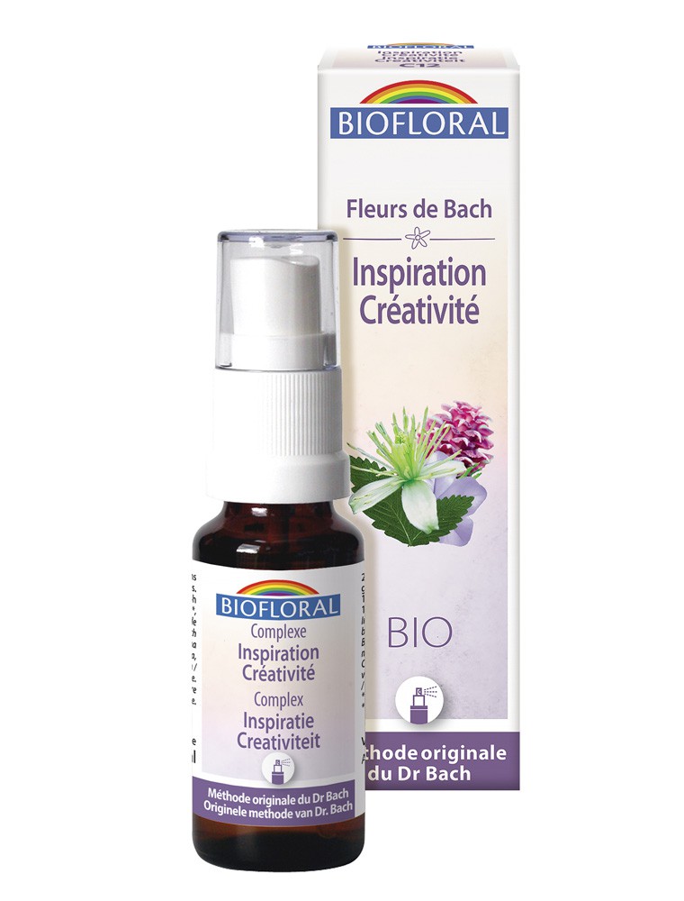 Image principale de la modale pour Inspiration Créativité N°12 - Spray Complexe Bio aux Fleurs de Bach 20 ml - Biofloral