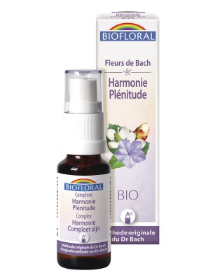 Image de Harmonie Plénitude Bio C11 - Spray Complexe Bio aux Fleurs de Bach 20 ml - Biofloral depuis Elixirs de Bach composés prêts à l'emploi - Produits de phytothérapie et d'herboristerie