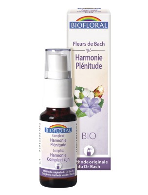 Image de Harmonie Plénitude Bio C11 - Spray Complexe Bio aux Fleurs de Bach 20 ml - Biofloral via Nénuphar blanc Bio - Elixir floral Deva