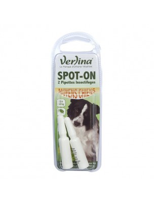 Image de Spot-On Moyens Chiens - Insectifuge 2 pipettes - Verlina depuis Lutte contre les parasites pour animaux : vente en ligne
