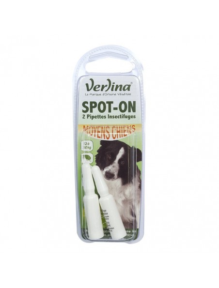 Image principale de Spot-On Moyens Chiens - Insectifuge 2 pipettes - Verlina