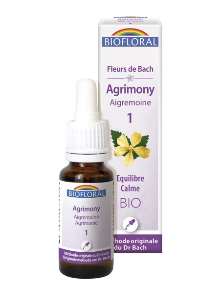Agrimony n°1 - Calme et Équilibre Bio aux Fleurs de Bach 20 ml - Biofloral
