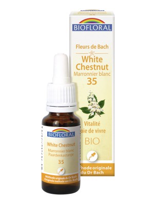 White chesnut n°35 - Vitalité et Joie de Vivre Bio aux Fleurs de Bach 20 ml - Biofloral