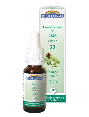 Image de Oak Chêne n°22 - Courage and Hope Organic with flowers of Bach 20 ml - Biofloral depuis The flowers of Bach fight against discouragement and despair